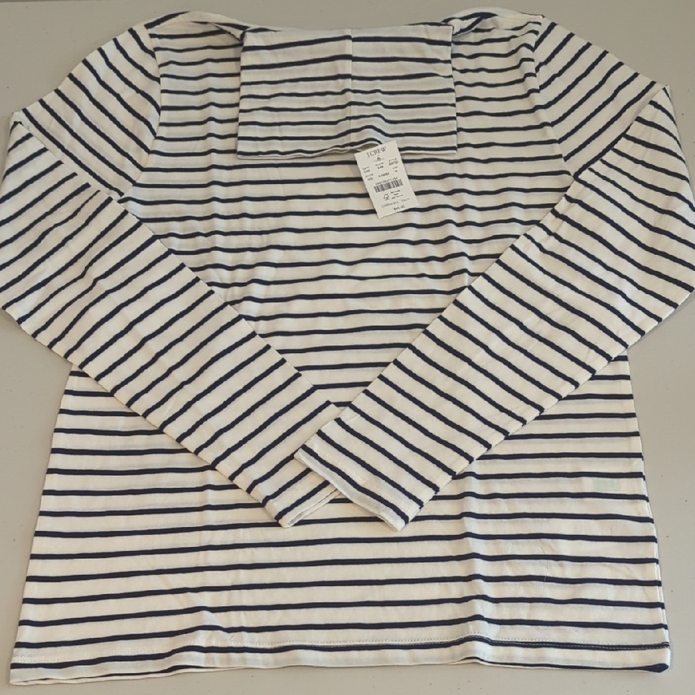 NWT J. Crew Factory Striped Tissue Turtleneck Top